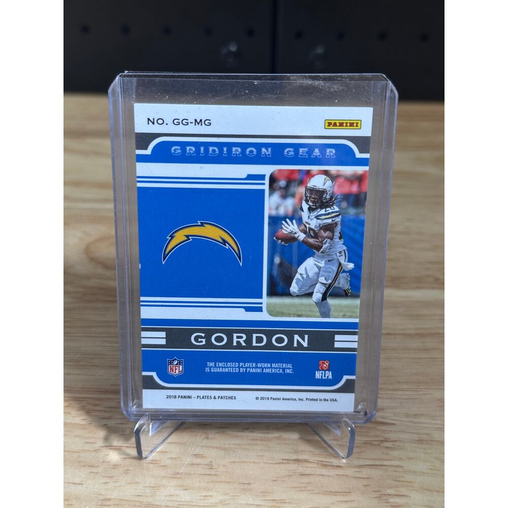 2018 Panini Plates & Patches Melvin Gordon III Gridiron Gear Patch Blue #/45 - Picture 2 of 2